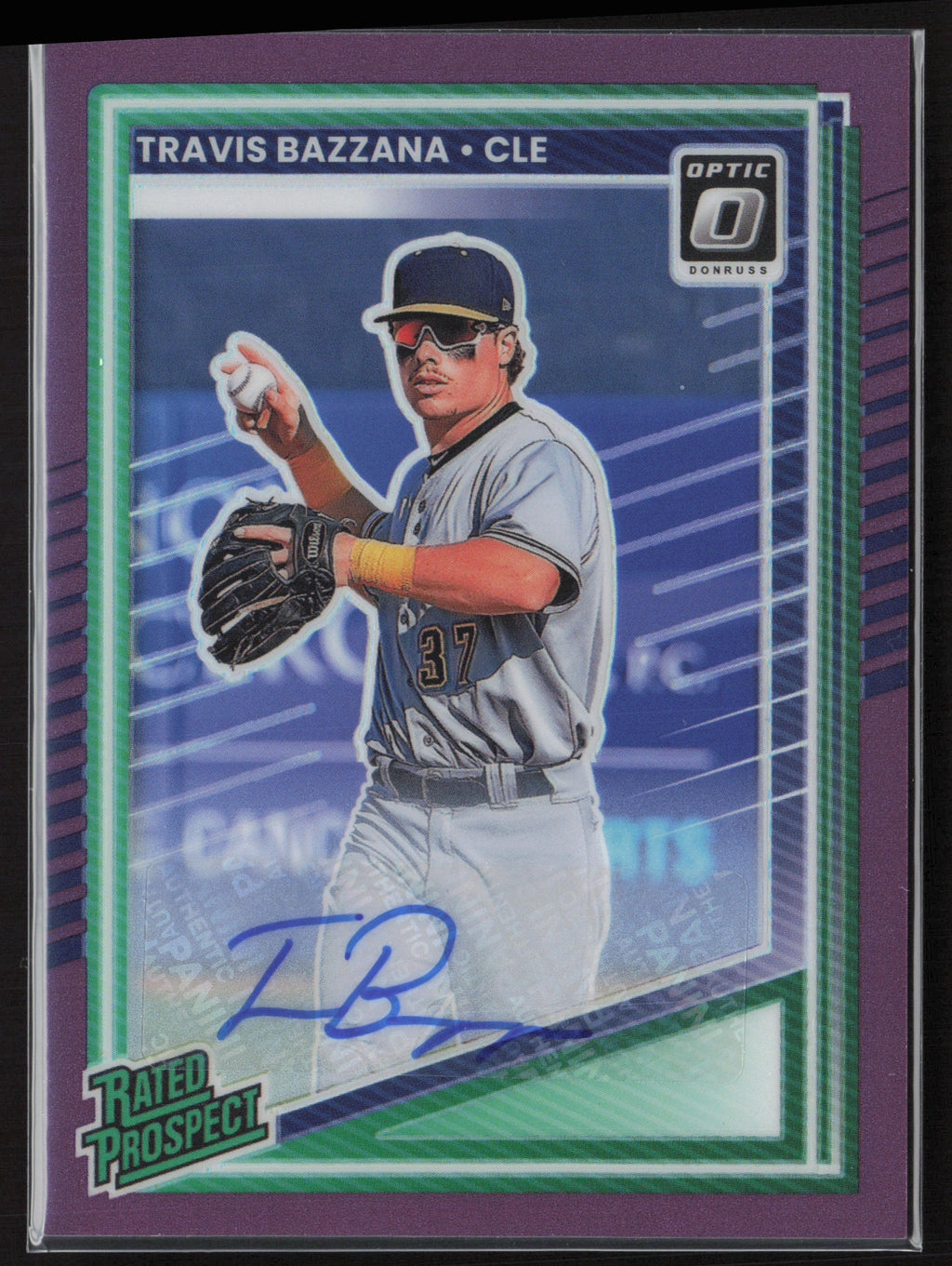 2025 Donruss #131 Travis Bazzana Rated Prospects Optic Signatures Purple