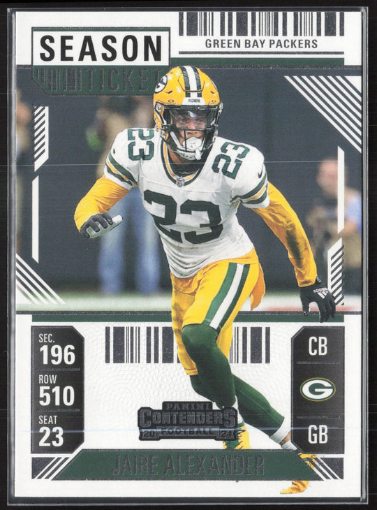 2024 Panini Contenders #38 Jaire Alexander Season Ticket Retail