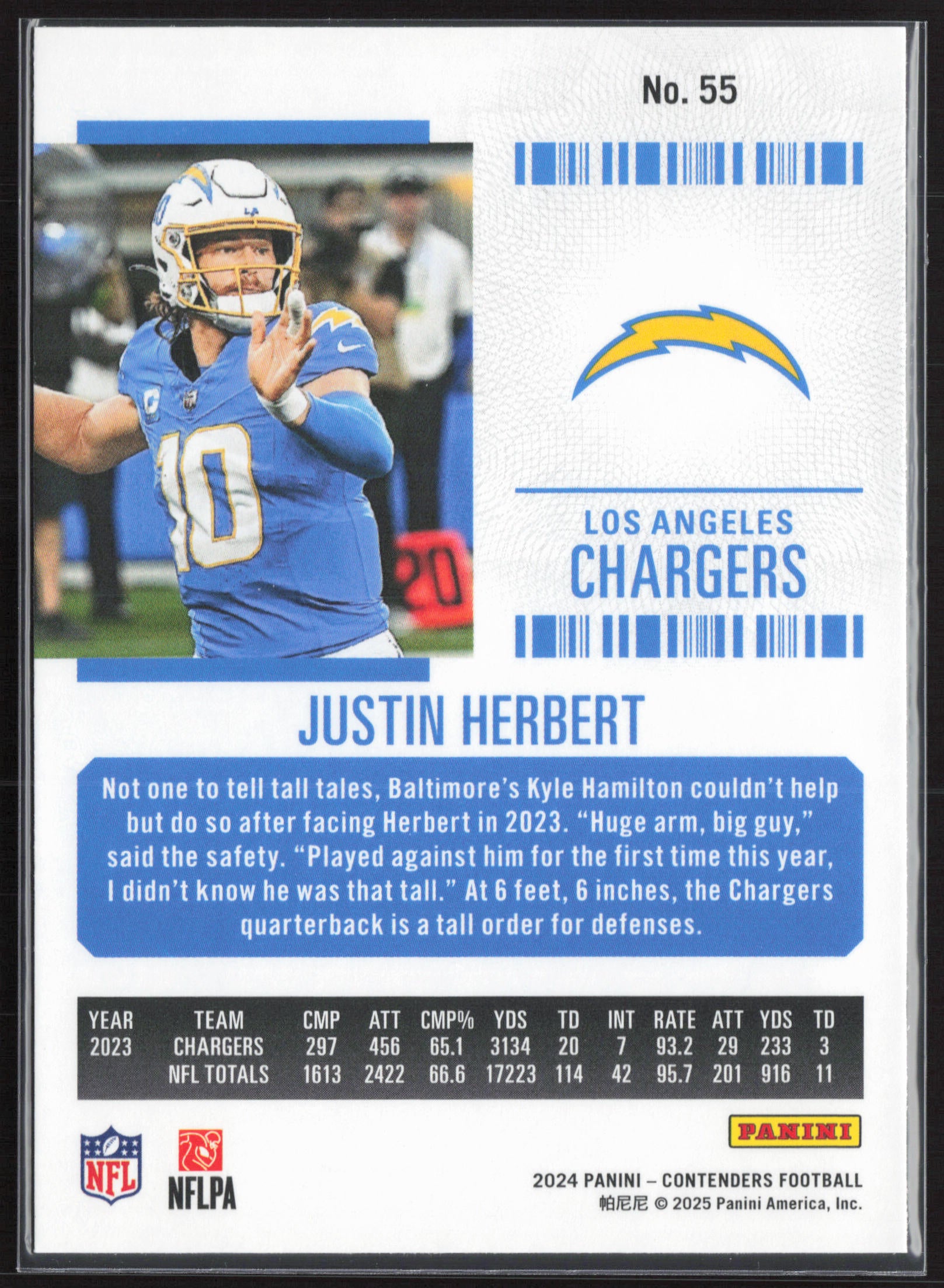 2024 Panini Contenders #55 Justin Herbert Season Ticket Retail