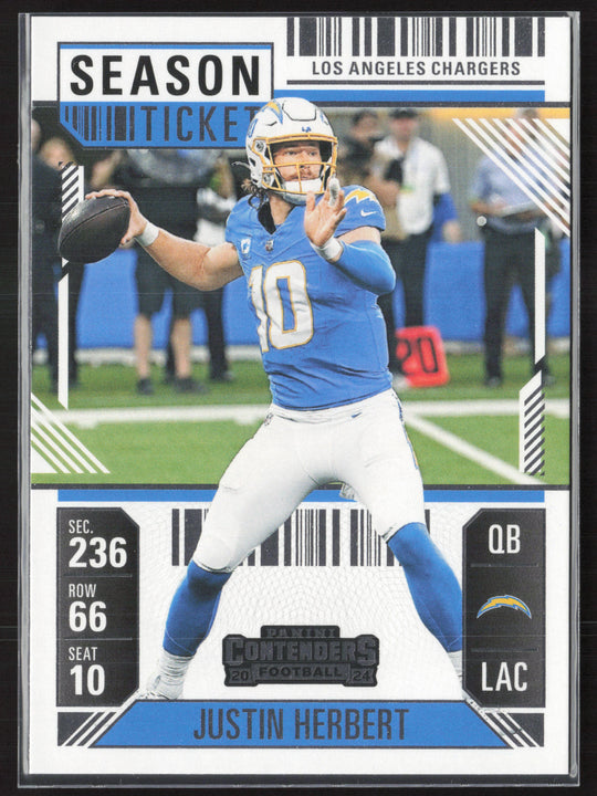 2024 Panini Contenders #55 Justin Herbert Season Ticket Retail