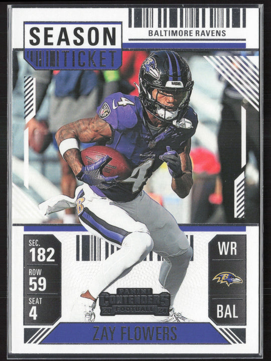 2024 Panini Contenders #8 Zay Flowers Season Ticket Retail