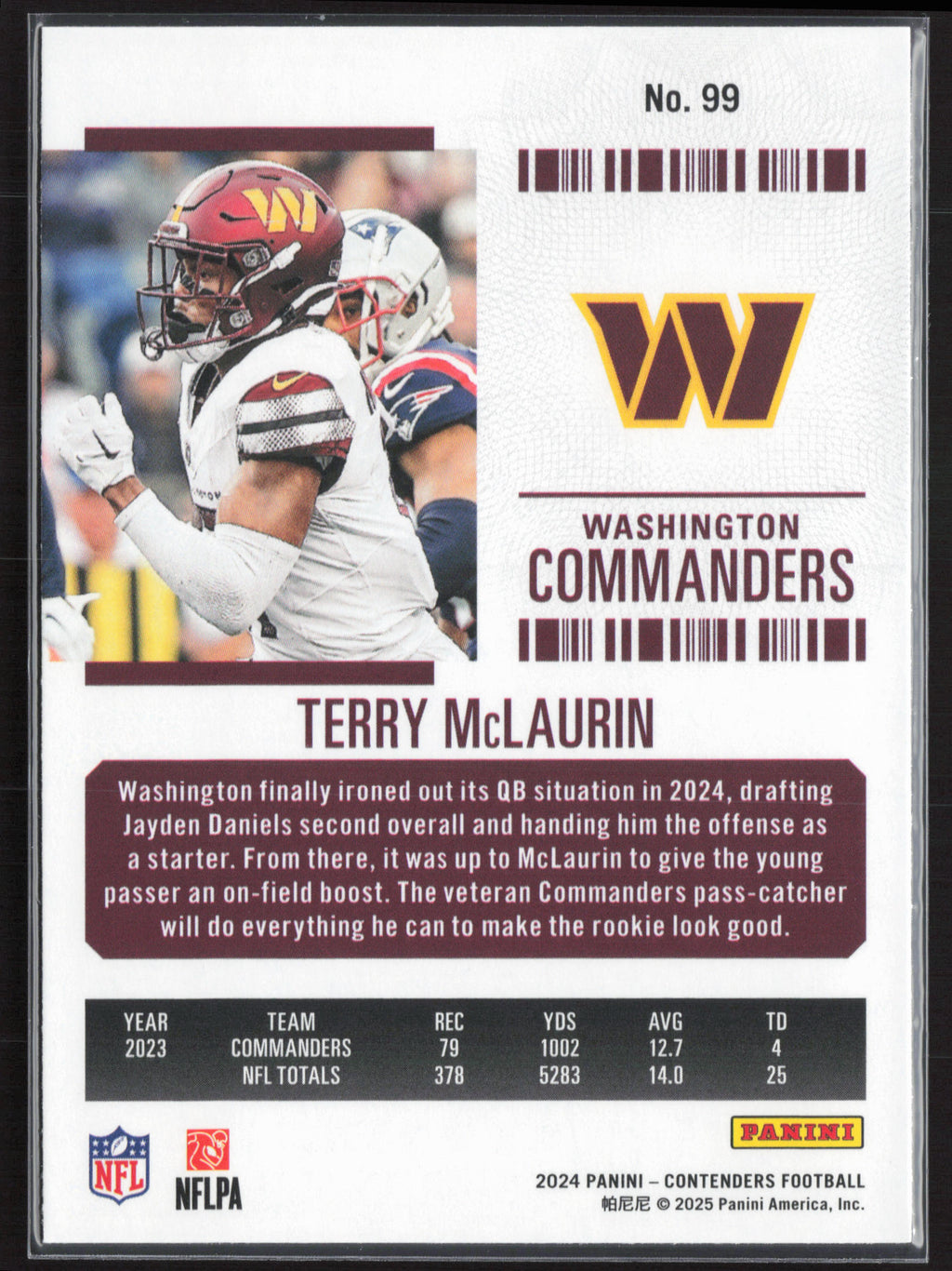 2024 Panini Contenders #99 Terry McLaurin Season Ticket Retail