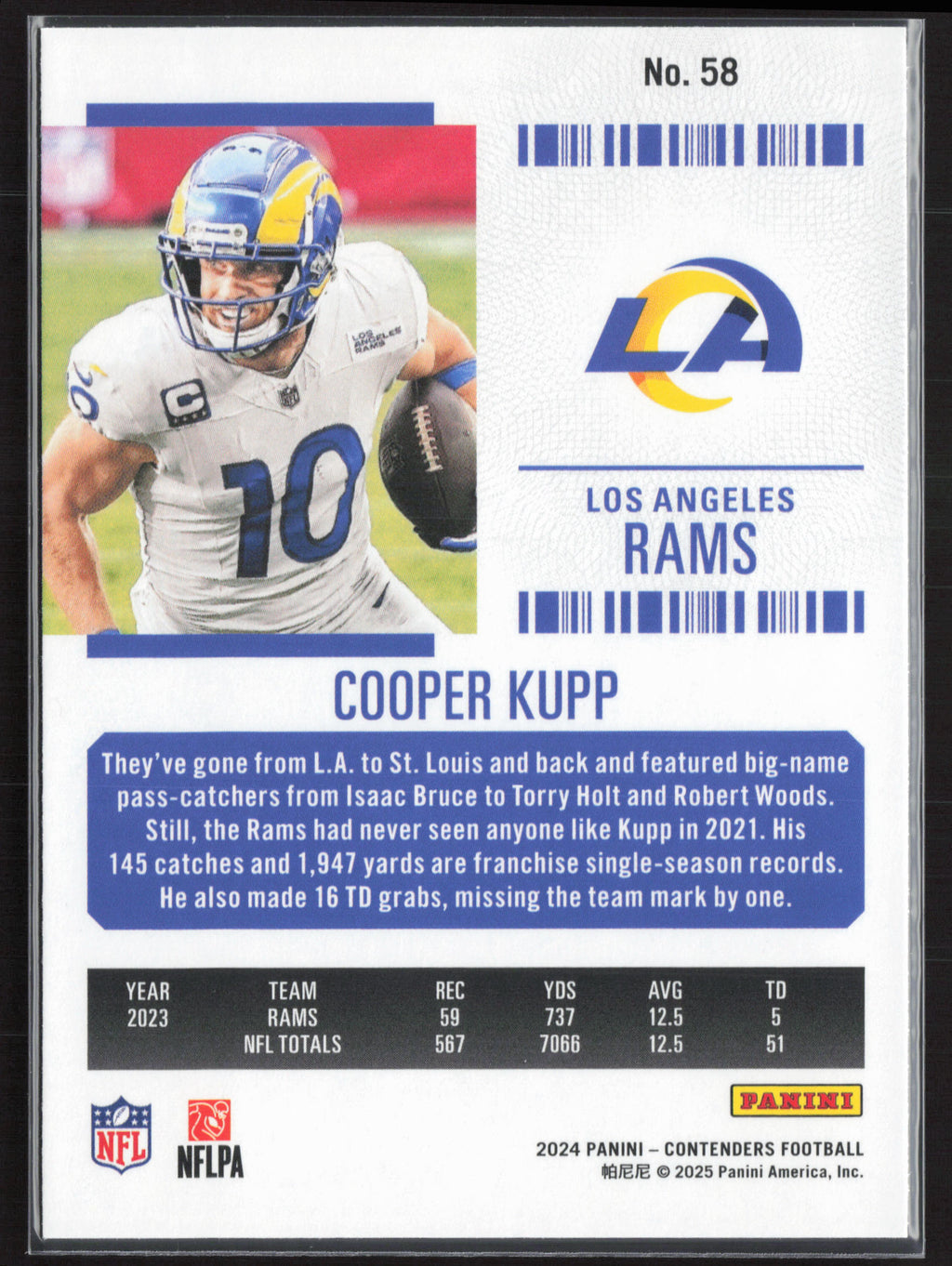 2024 Panini Contenders #58 Cooper Kupp Season Ticket Retail