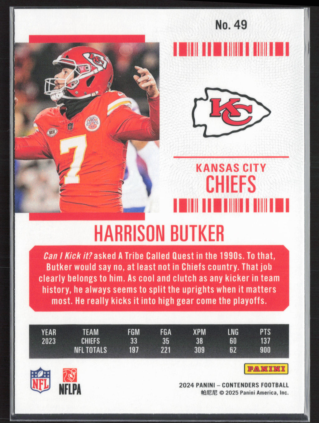 2024 Panini Contenders #49 Harrison Butker Season Ticket Retail