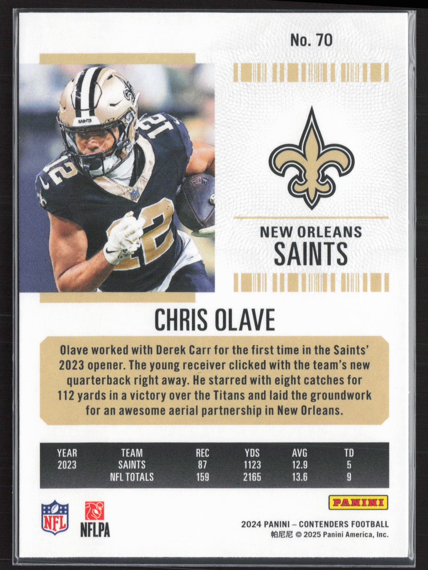 2024 Panini Contenders #70 Chris Olave Season Ticket Retail