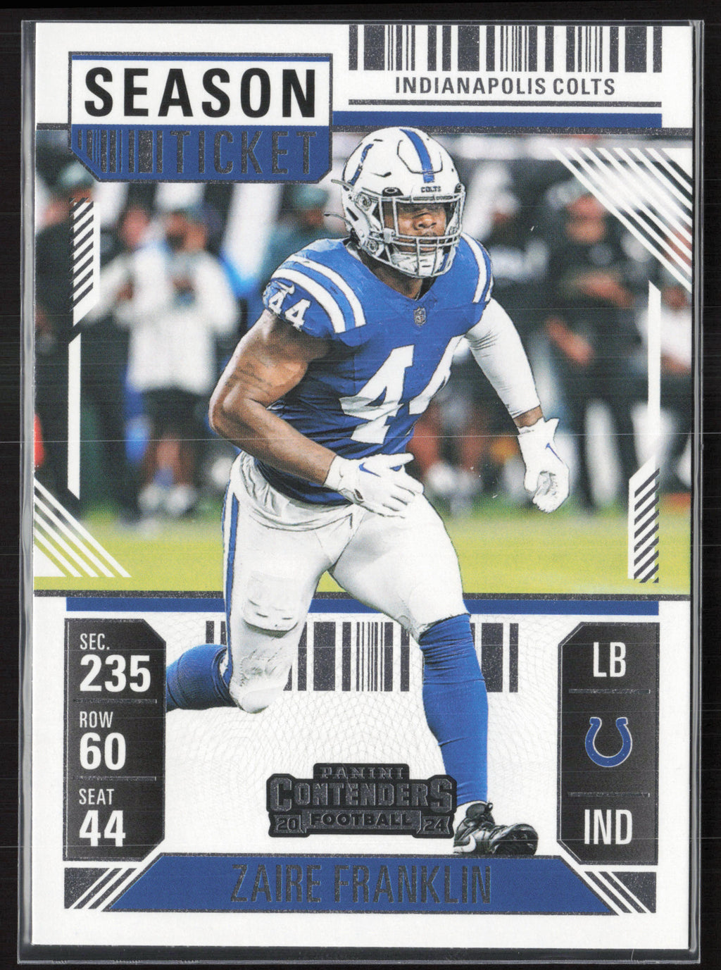 2024 Panini Contenders #44 Zaire Franklin Season Ticket Retail