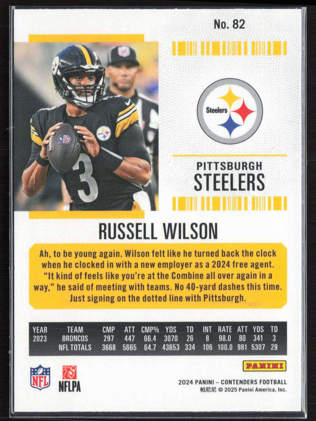 2024 Panini Contenders #82 Russell Wilson Season Ticket Retail