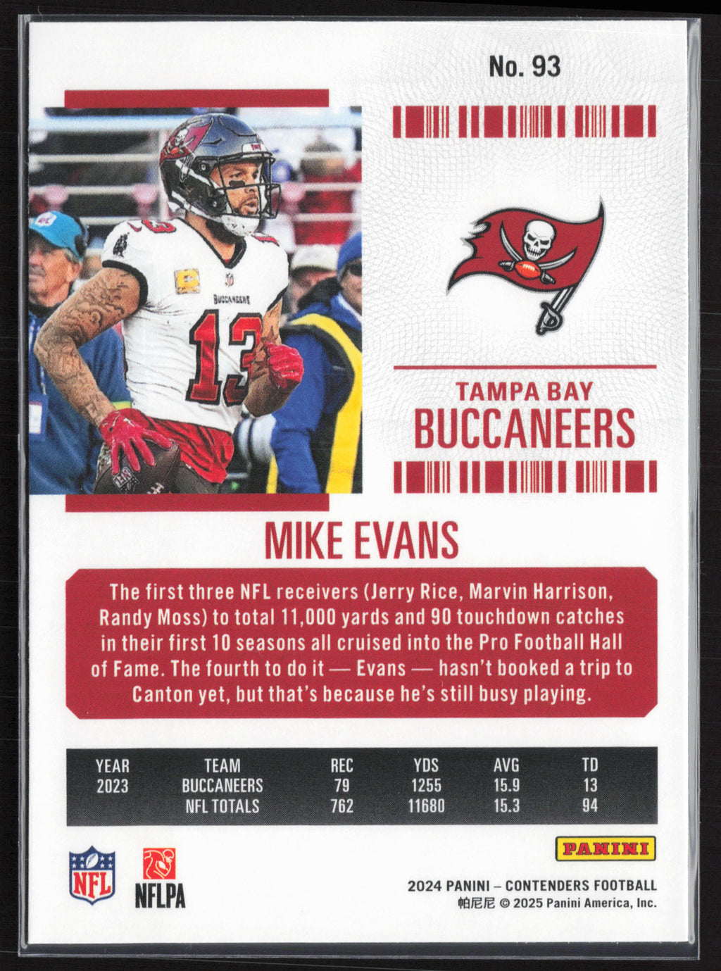 2024 Panini Contenders #93 Mike Evans Season Ticket Retail