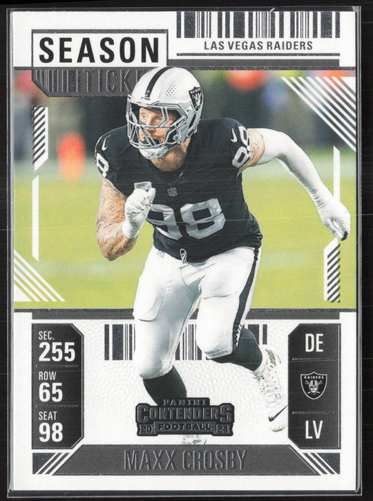 2024 Panini Contenders #52 Maxx Crosby Season Ticket Retail