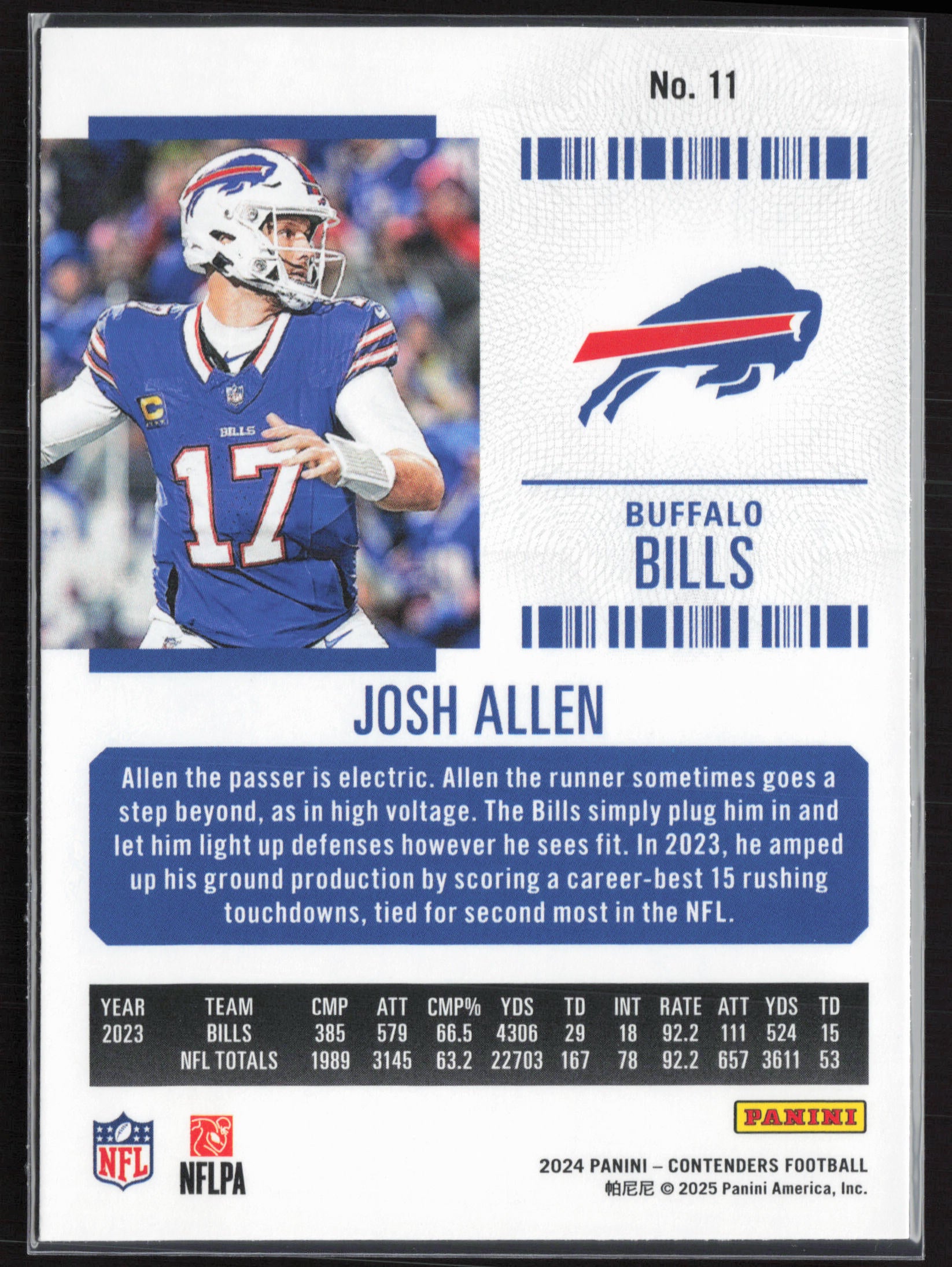 2024 Panini Contenders #11 Josh Allen Season Ticket Retail