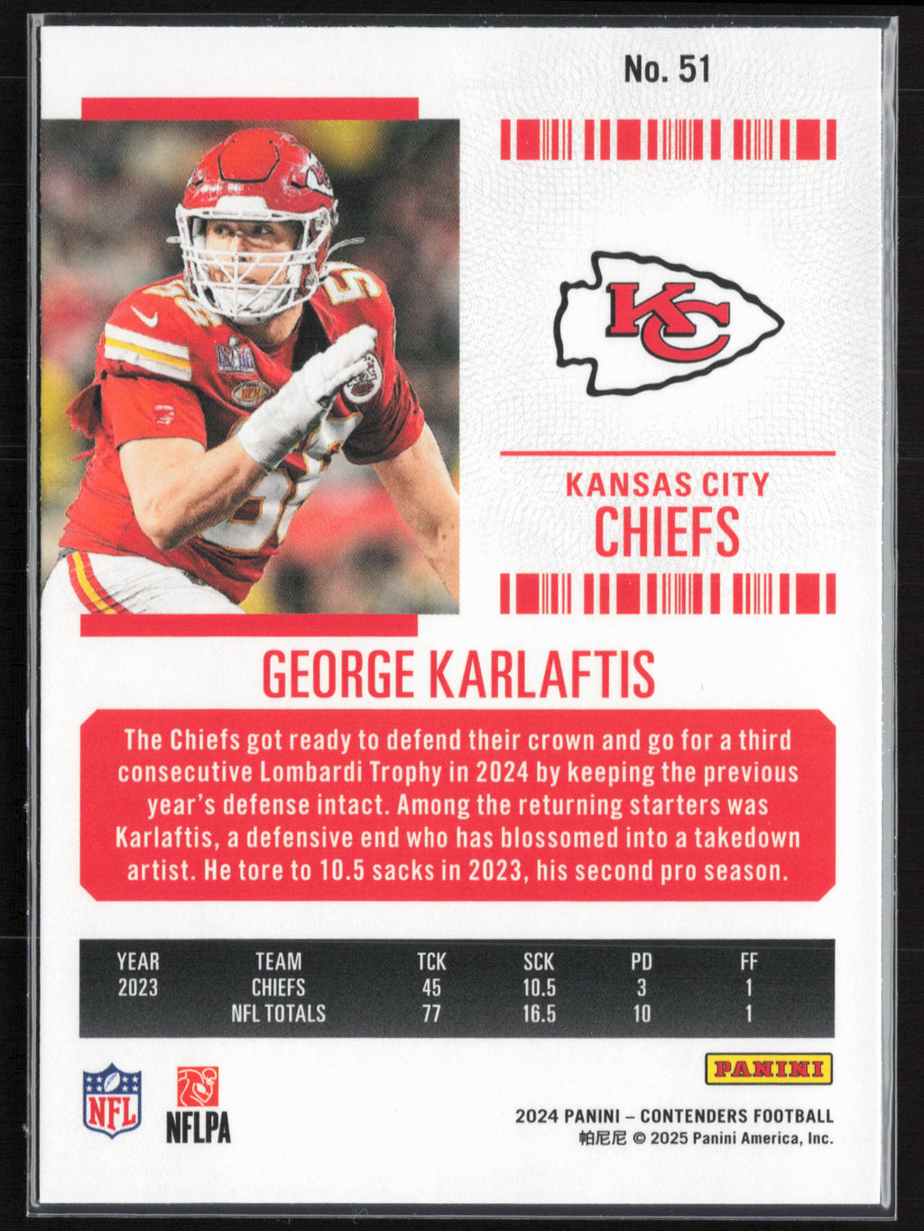 2024 Panini Contenders #51 George Karlaftis Season Ticket Retail
