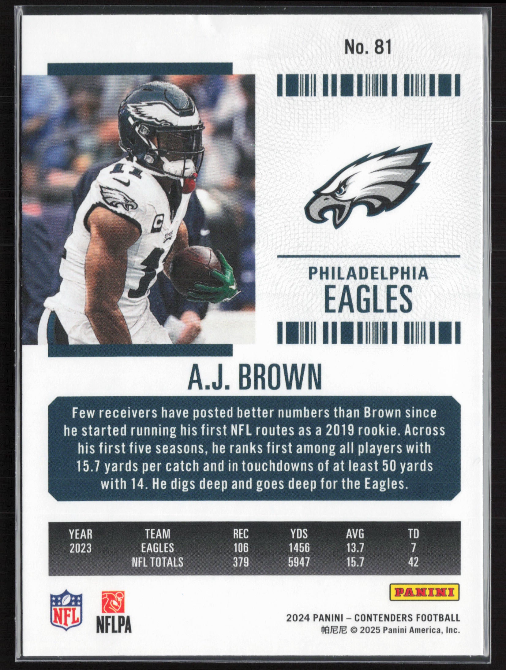 2024 Panini Contenders #81 A.J. Brown Season Ticket Retail