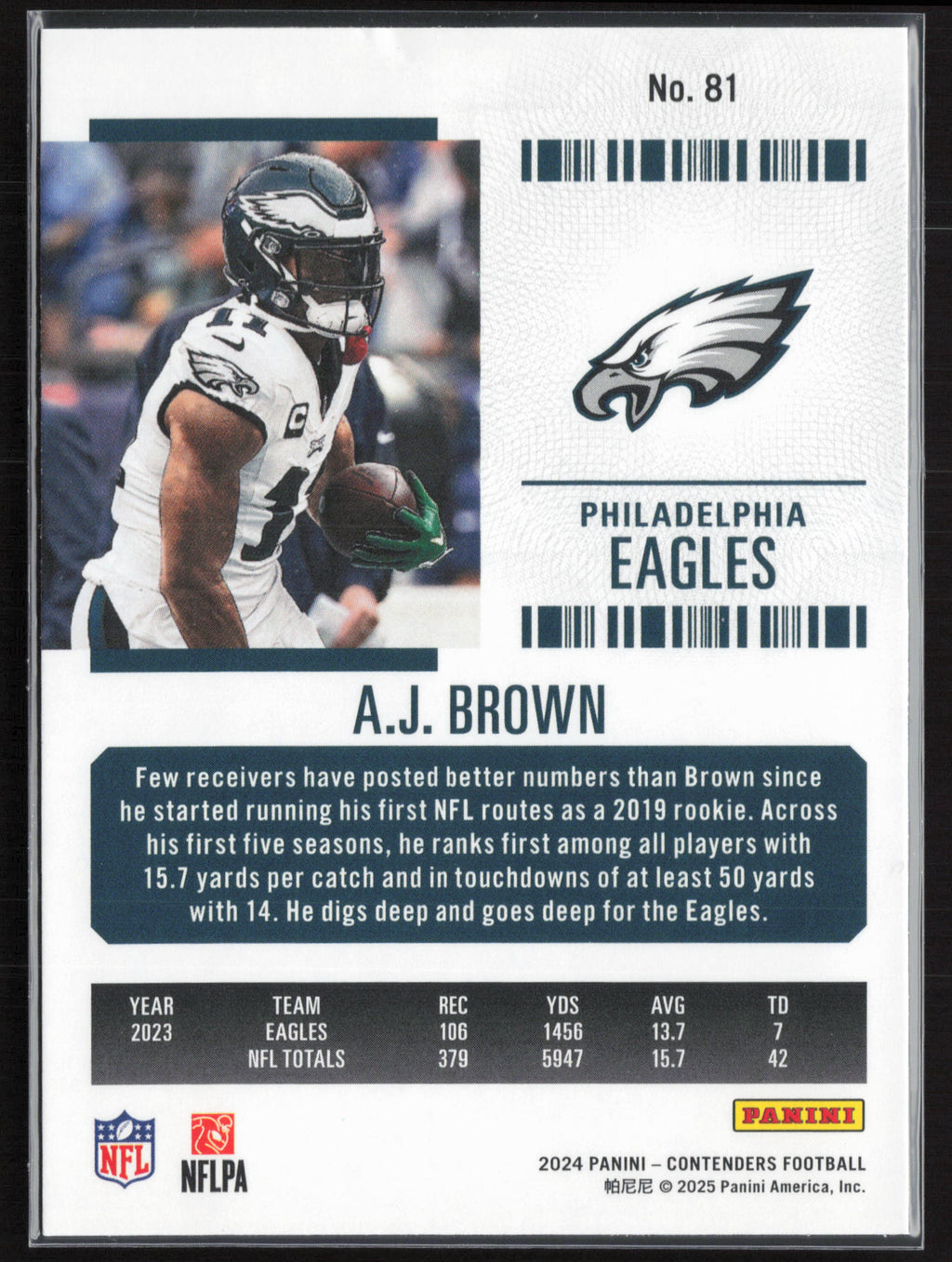 2024 Panini Contenders #81 A.J. Brown Season Ticket Retail