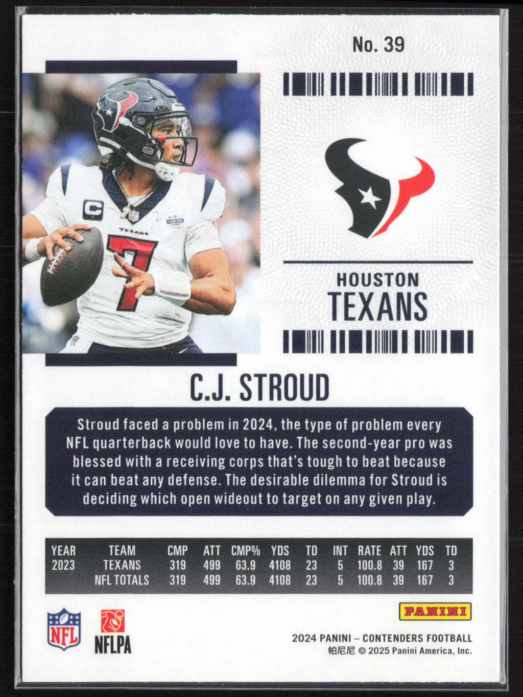 2024 Panini Contenders #39 C.J. Stroud Season Ticket Retail