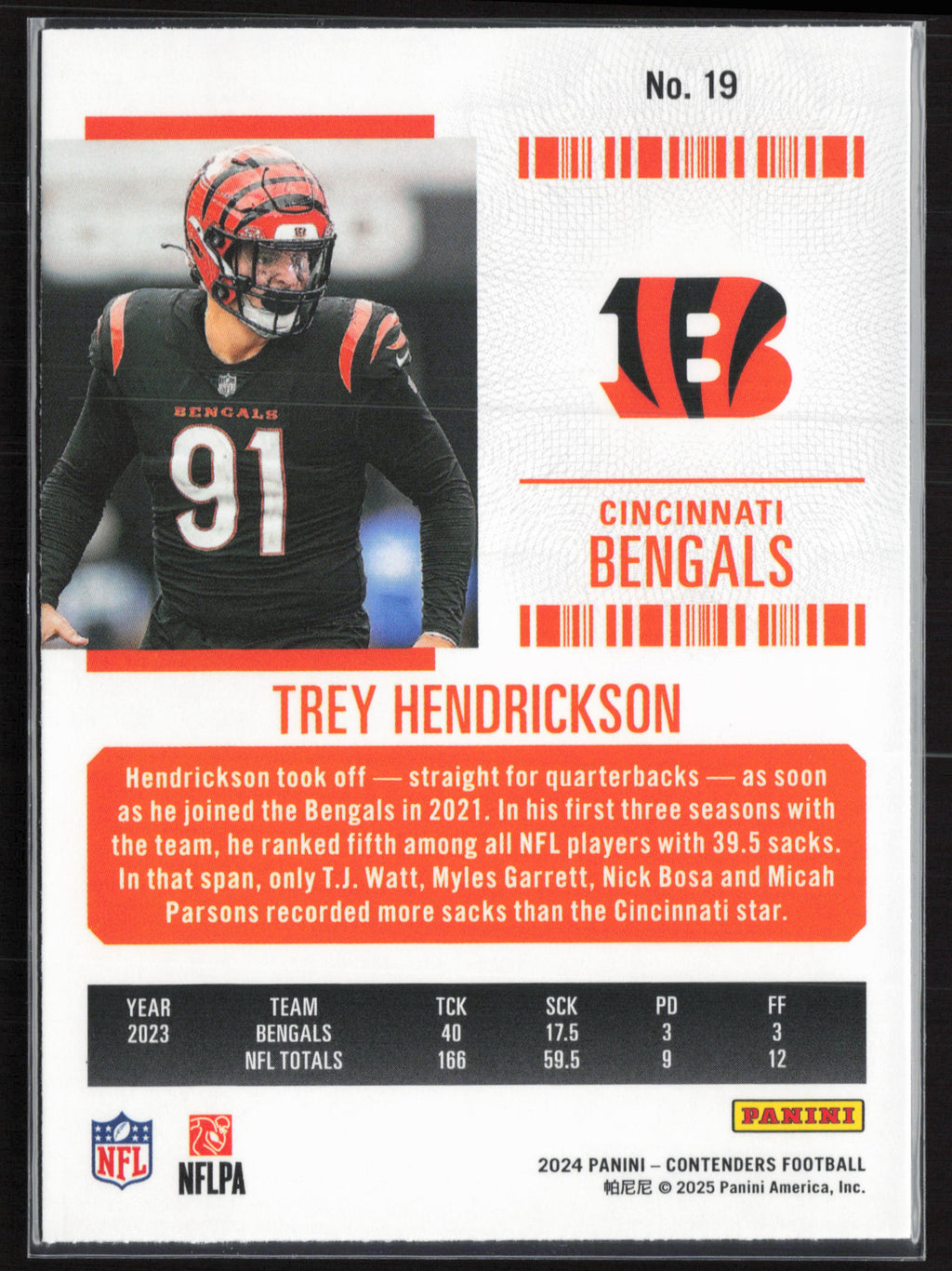 2024 Panini Contenders #19 Trey Hendrickson Season Ticket Retail