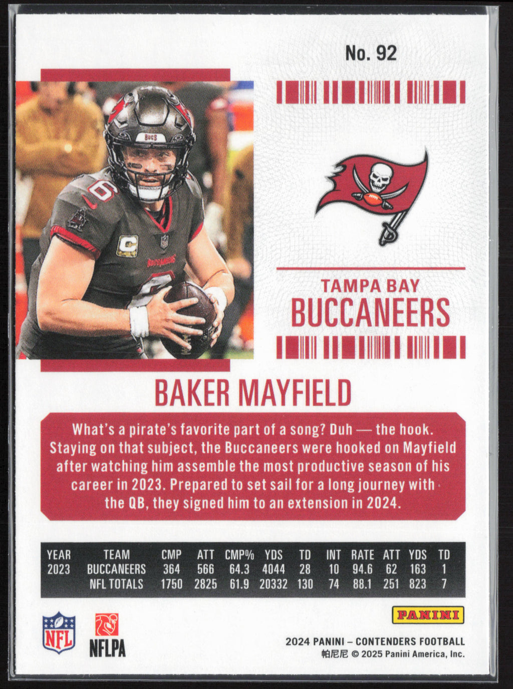 2024 Panini Contenders #92 Baker Mayfield Season Ticket Retail
