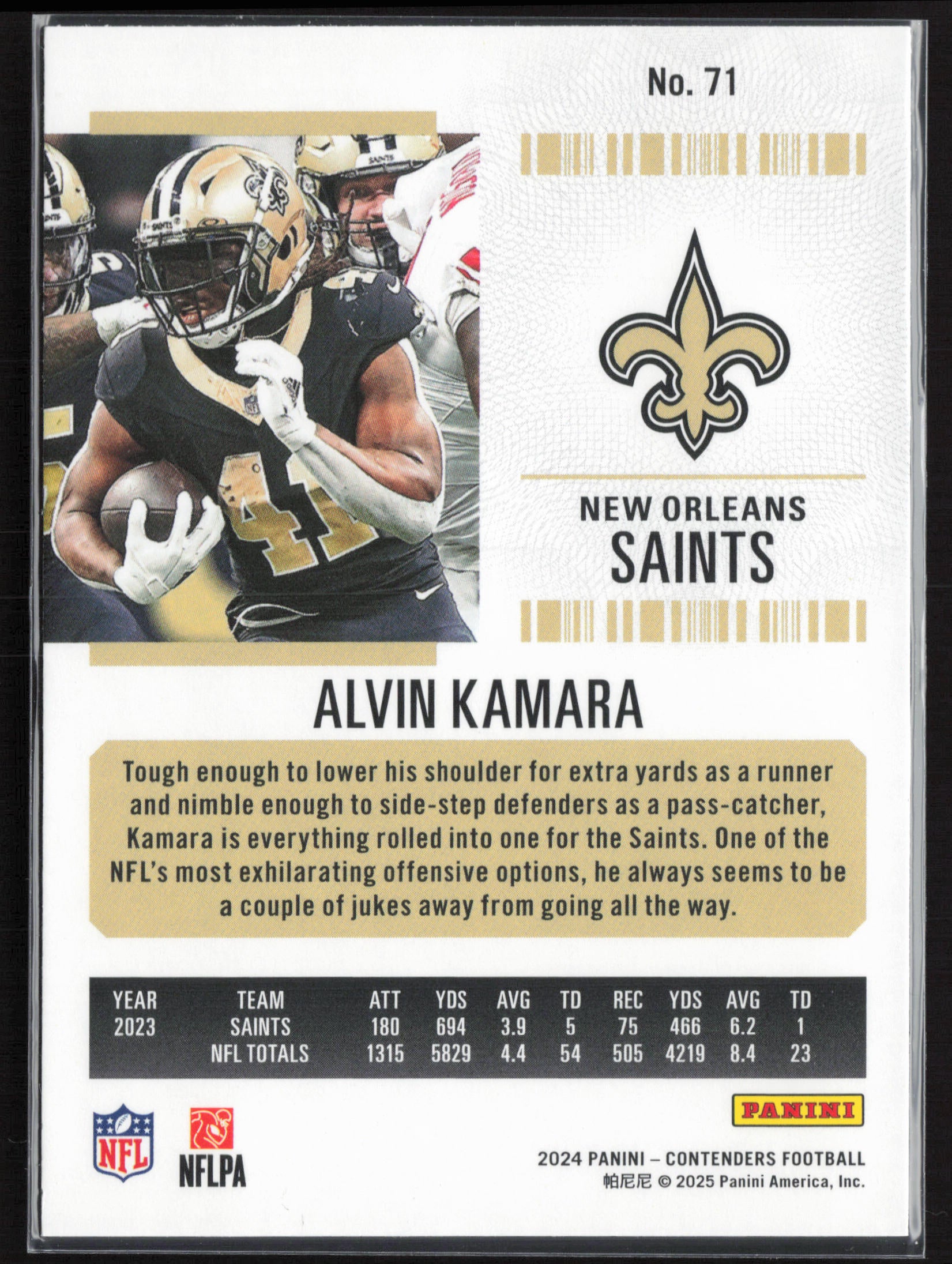 2024 Panini Contenders #71 Alvin Kamara Season Ticket Retail