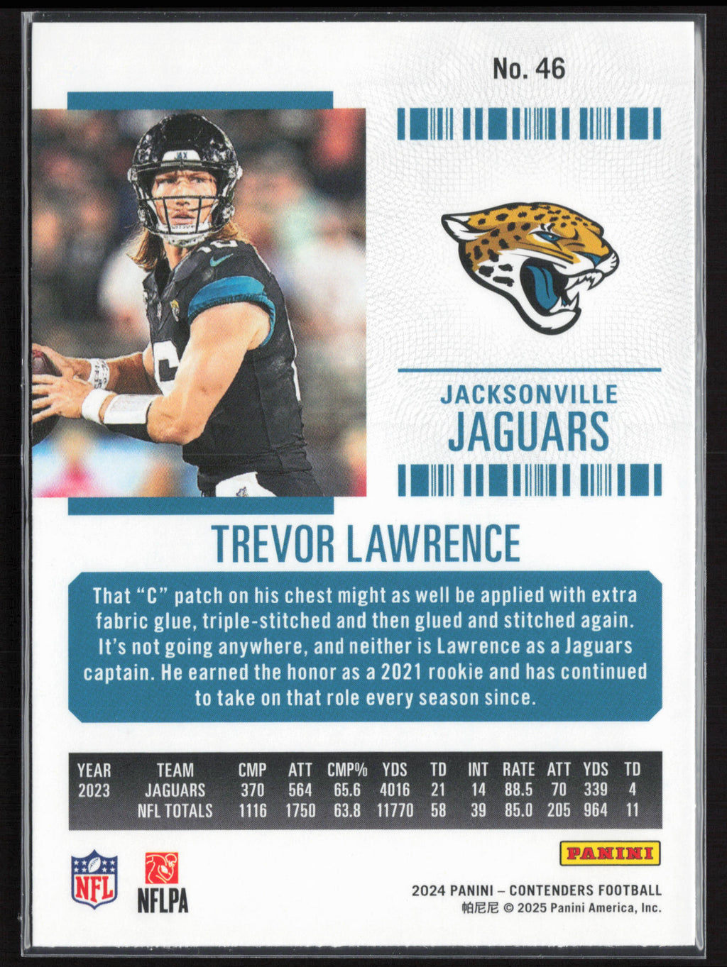 2024 Panini Contenders #46 Trevor Lawrence Season Ticket Retail