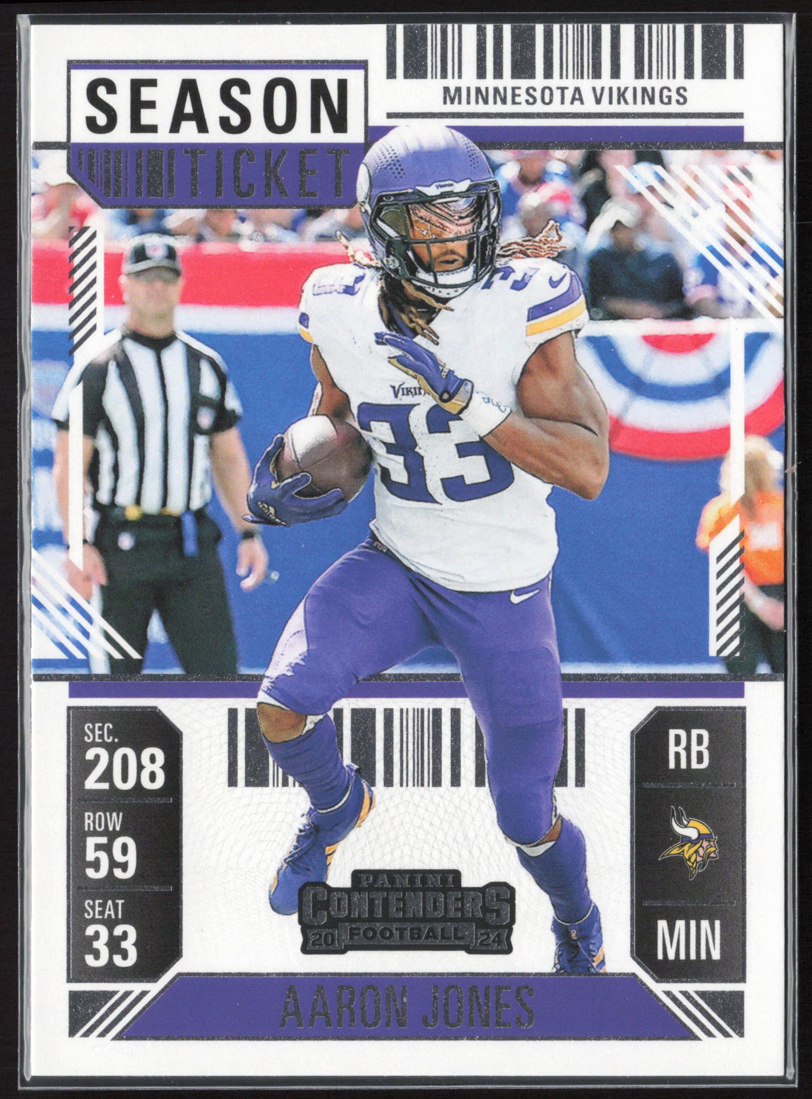 2024 Panini Contenders #64 Aaron Jones Season Ticket Retail