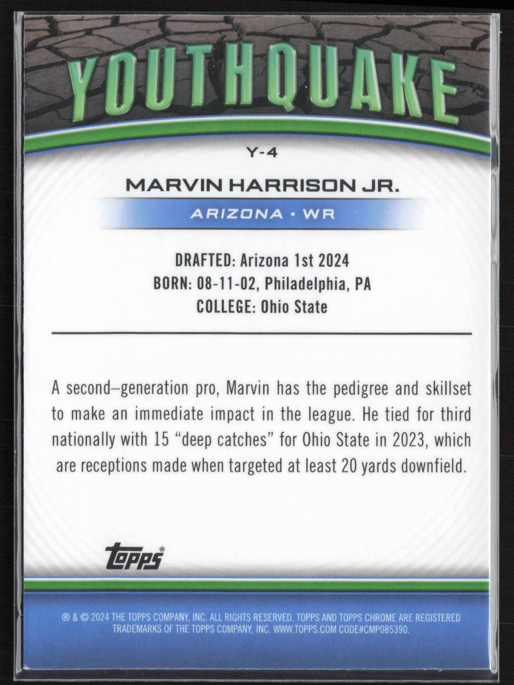 2024 Topps Chrome #Y-4 Marvin Harrison Jr. Youthquake