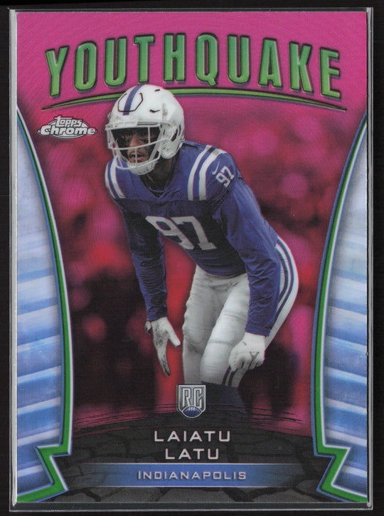 2024 Topps Chrome #Y-9 Laiatu Latu Youthquake Pink Refractor