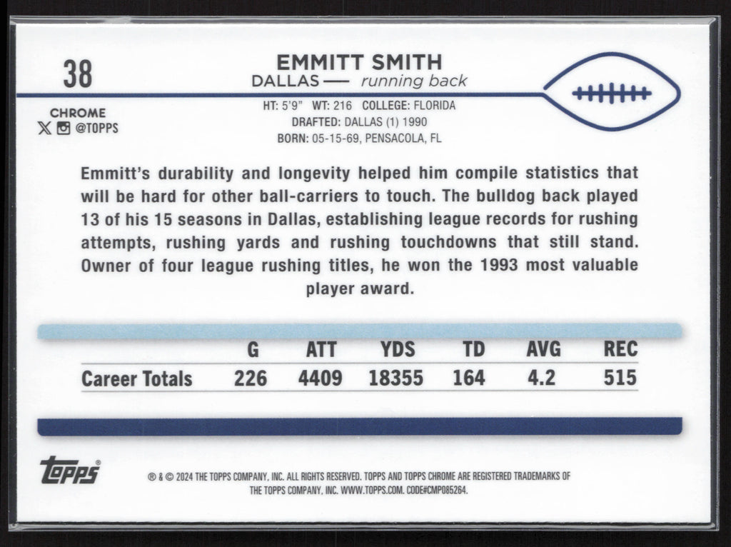 2024 Topps Chrome #38 Emmitt Smith