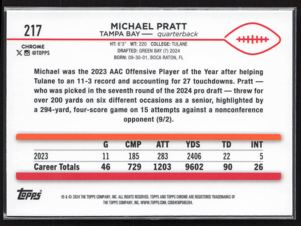 2024 Topps Chrome #217 Michael Pratt