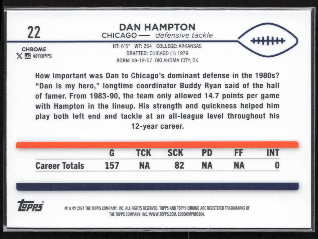 2024 Topps Chrome #22 Dan Hampton