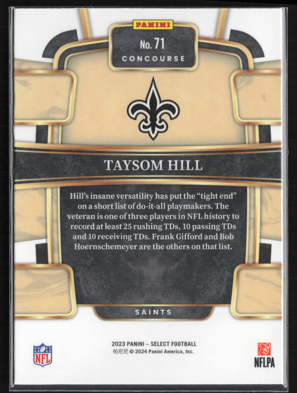 2023 Panini Select #71 Taysom Hill