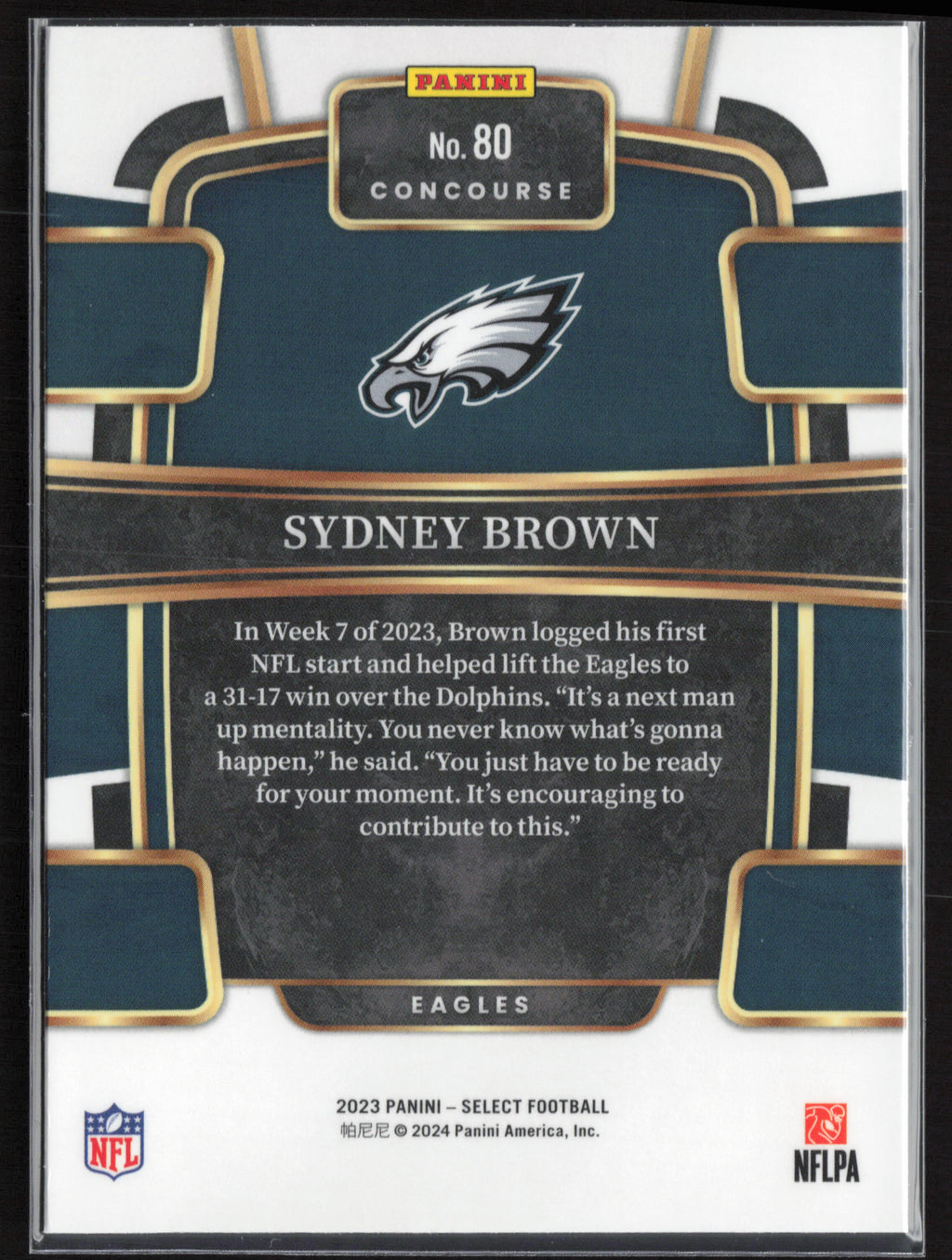 2023 Panini Select #80 Sydney Brown