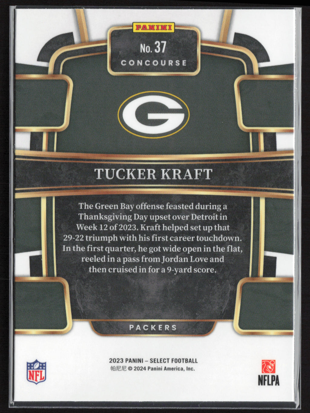 2023 Panini Select #37 Tucker Kraft
