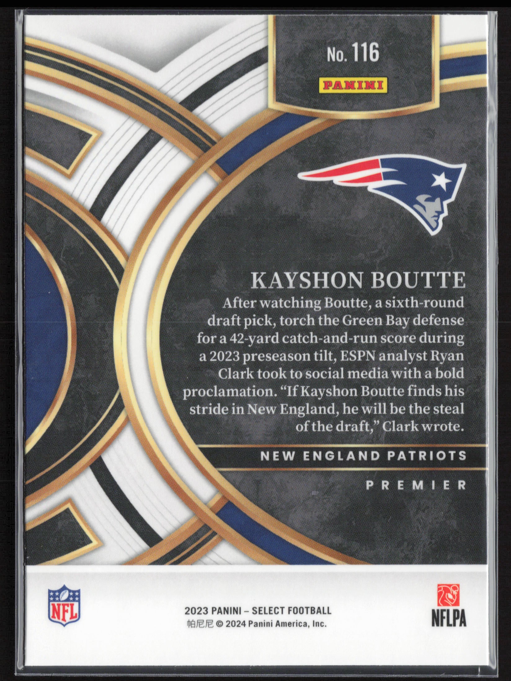 2023 Panini Select #116 Kayshon Boutte