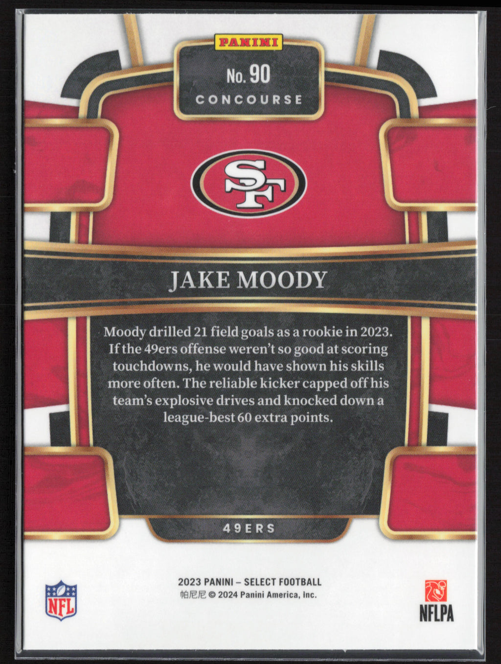2023 Panini Select #90 Jake Moody