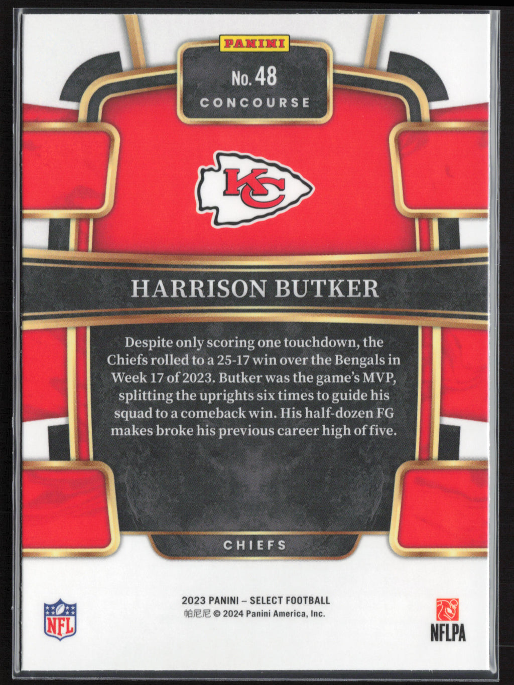 2023 Panini Select #48 Harrison Butker
