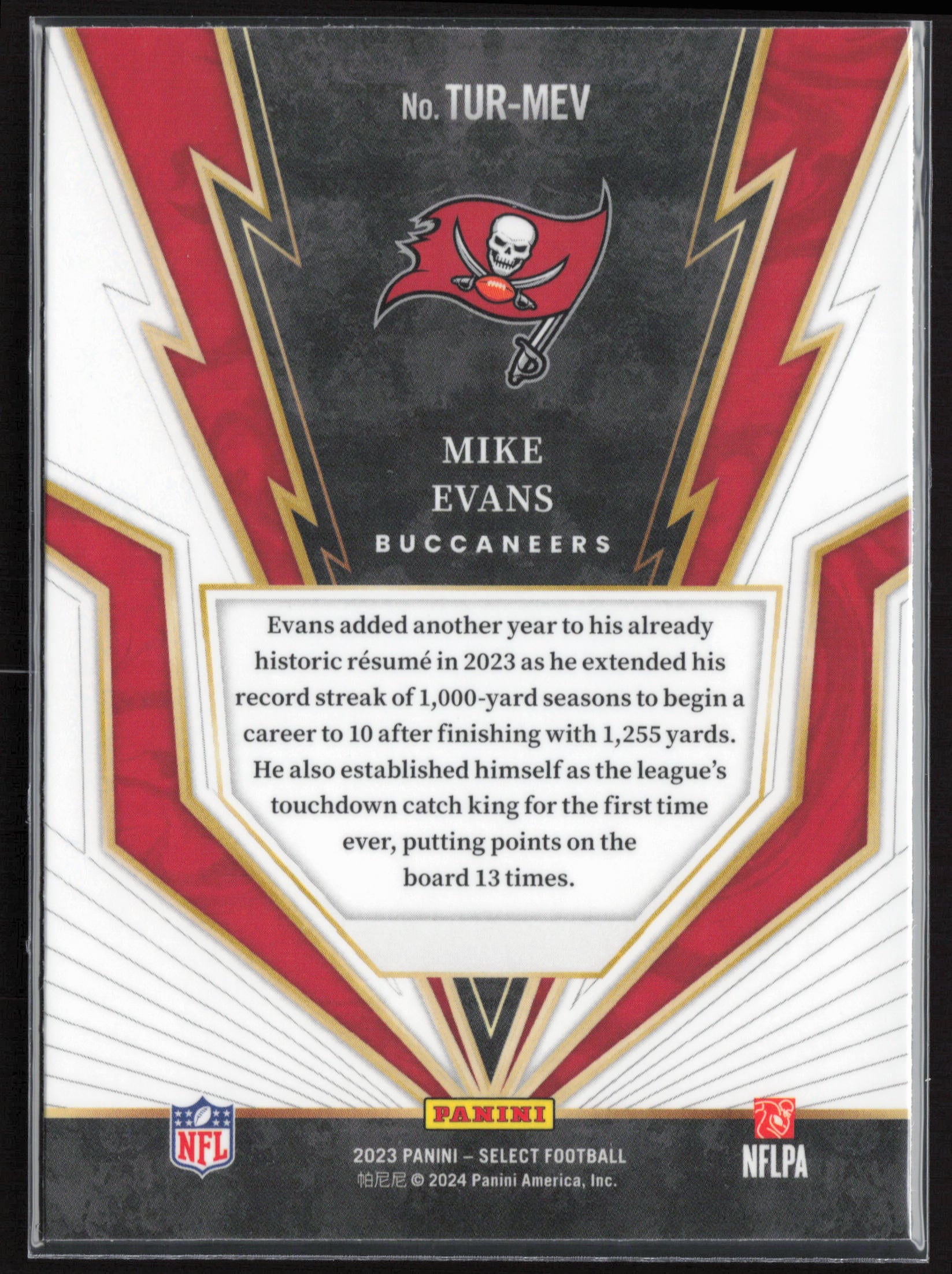 2023 Panini Select #TUR-MEV Mike Evans Turbocharged