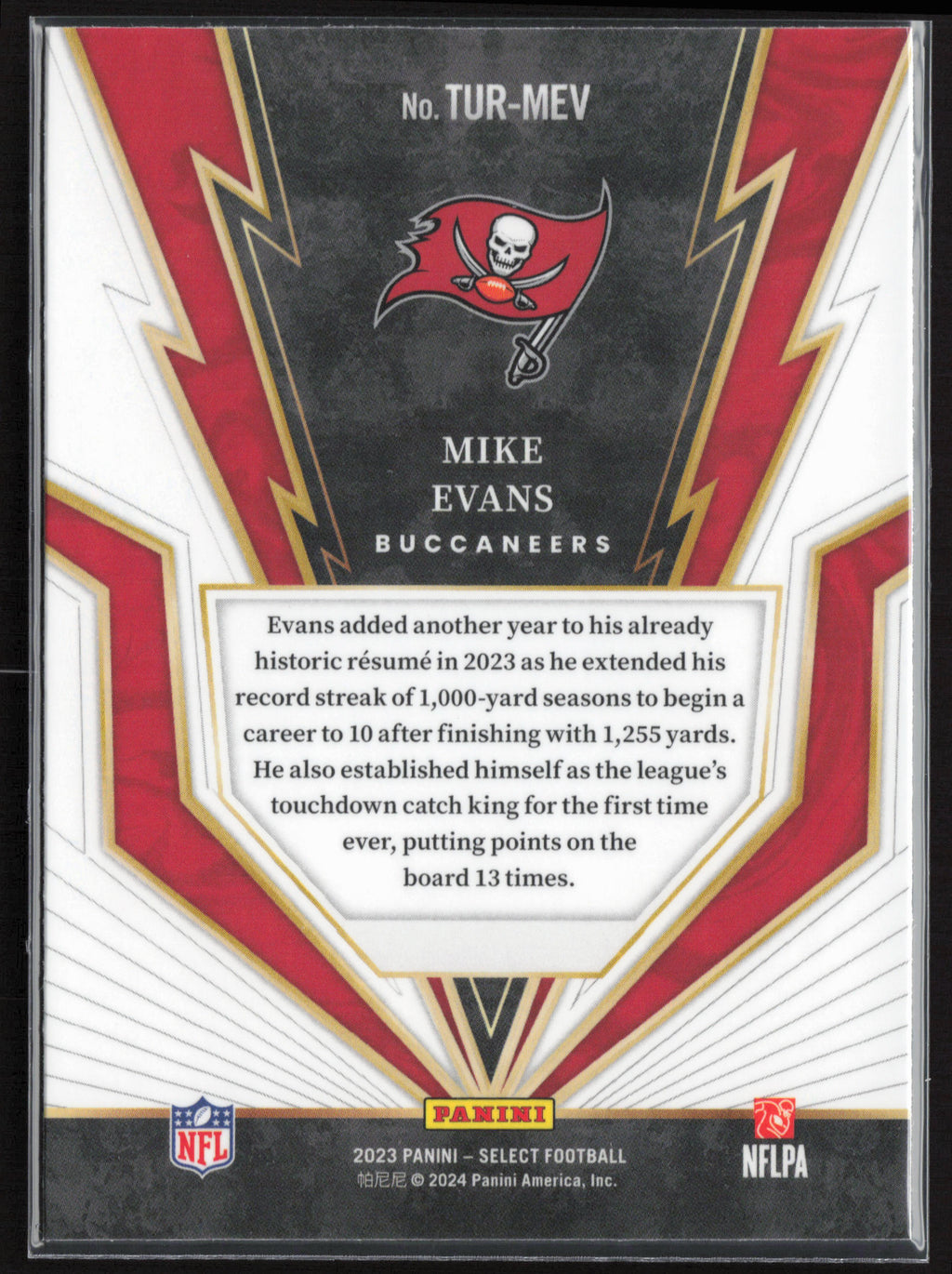 2023 Panini Select #TUR-MEV Mike Evans Turbocharged