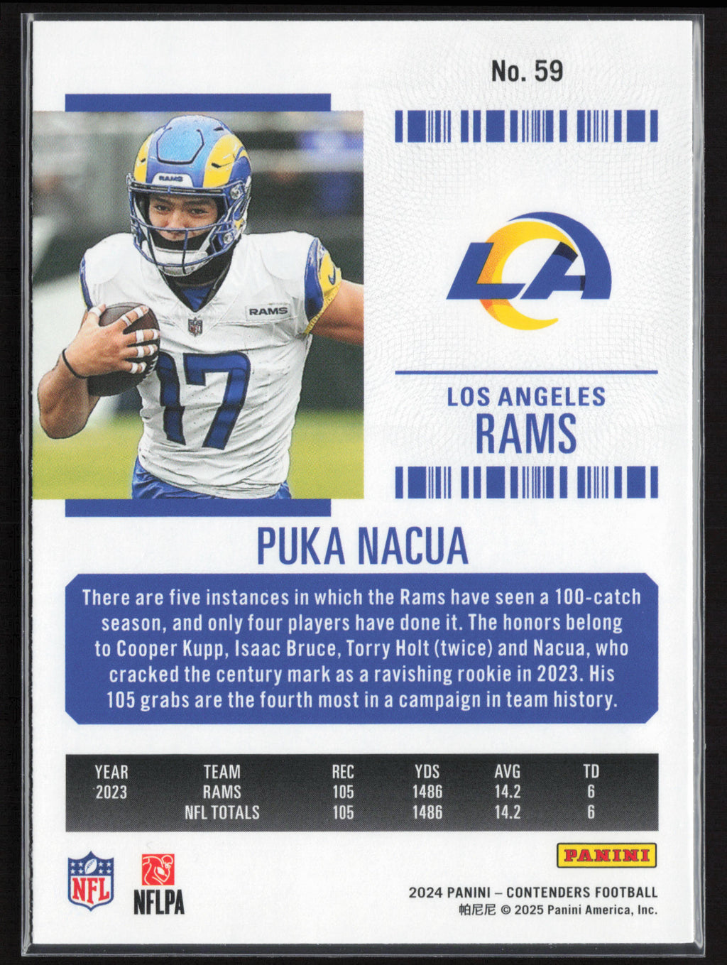 2024 Panini Contenders #59 Puka Nacua Season Ticket Retail
