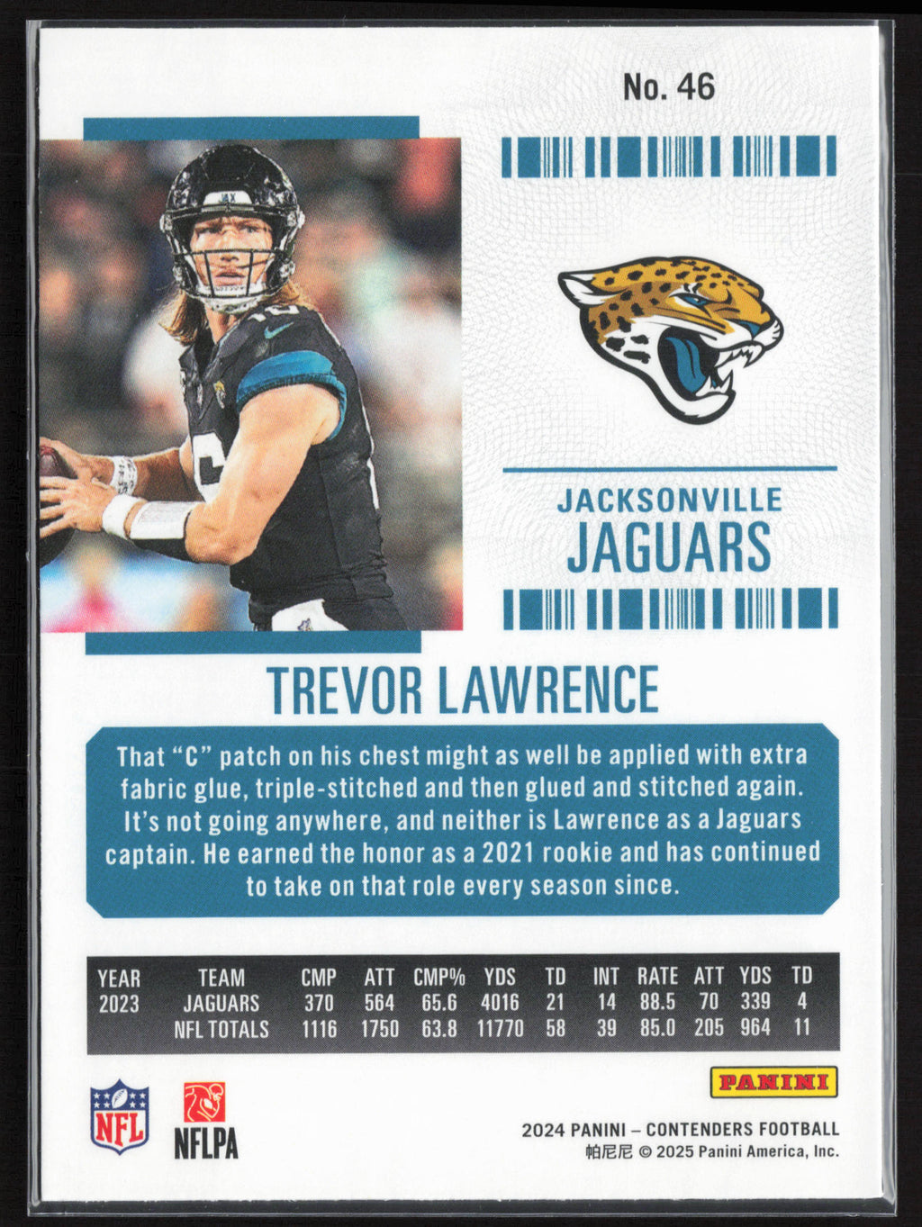 2024 Panini Contenders #46 Trevor Lawrence Season Ticket Retail
