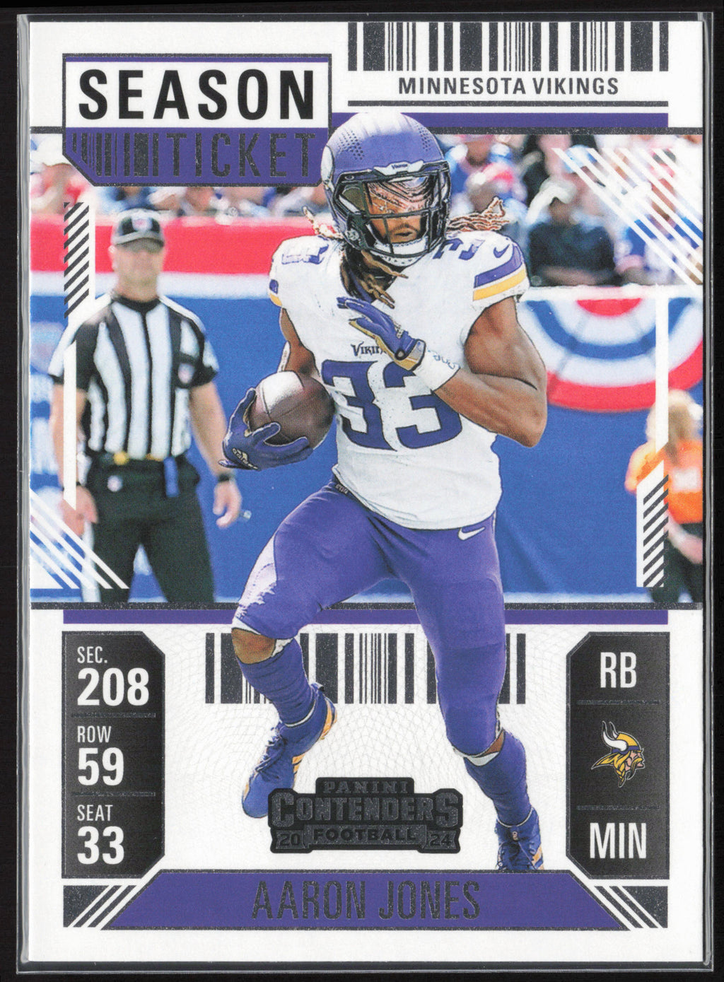 2024 Panini Contenders #64 Aaron Jones Season Ticket Retail