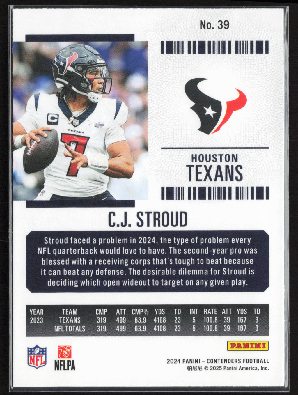 2024 Panini Contenders #39 C.J. Stroud Season Ticket Retail