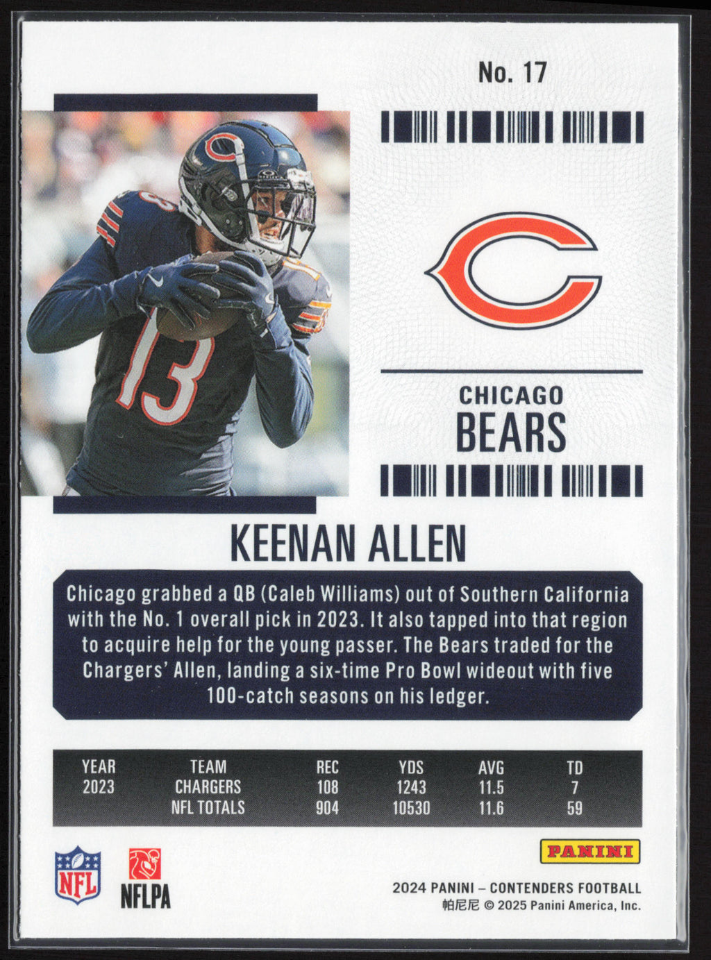 2024 Panini Contenders #17 Keenan Allen