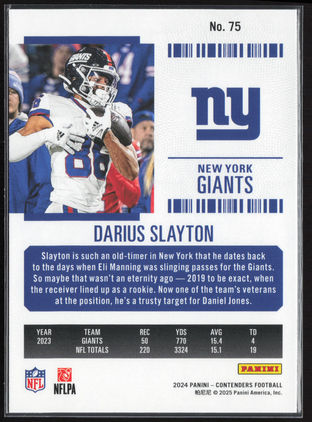 2024 Panini Contenders #75 Darius Slayton Season Ticket Retail