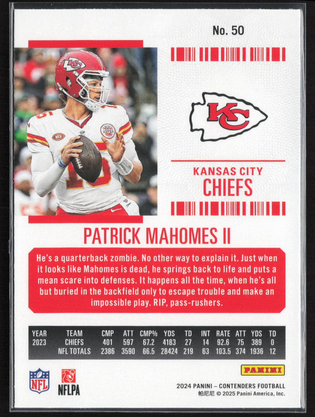 2024 Panini Contenders #50 Patrick Mahomes II Season Ticket Retail