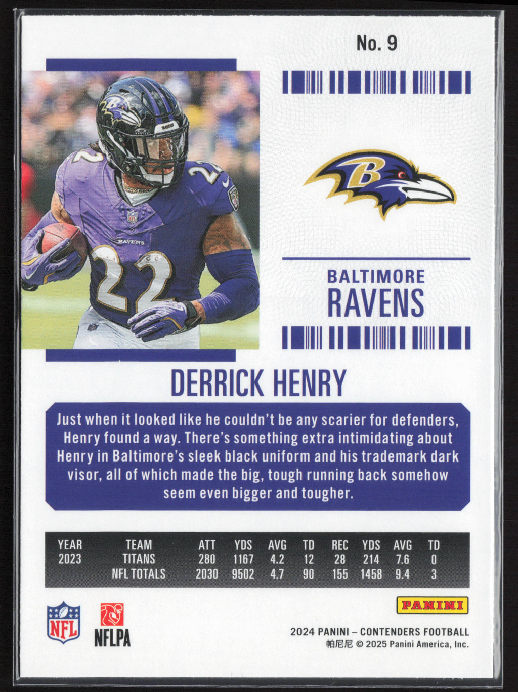 2024 Panini Contenders #9 Derrick Henry Season Ticket Retail