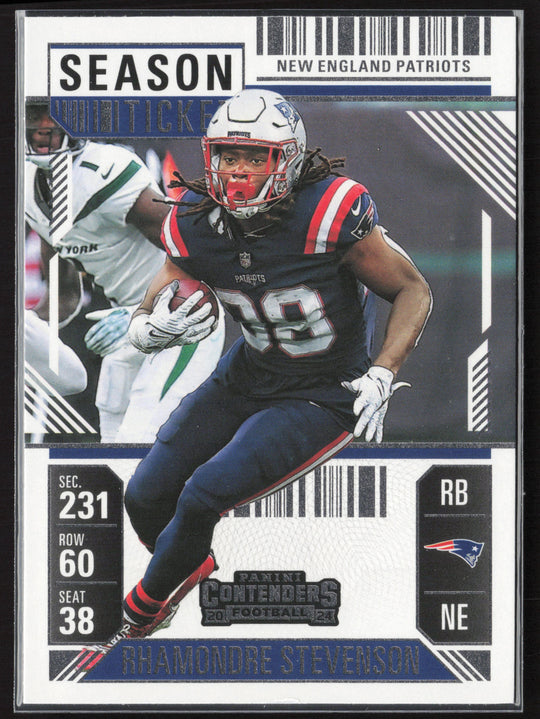 2024 Panini Contenders #68 Rhamondre Stevenson Season Ticket Retail