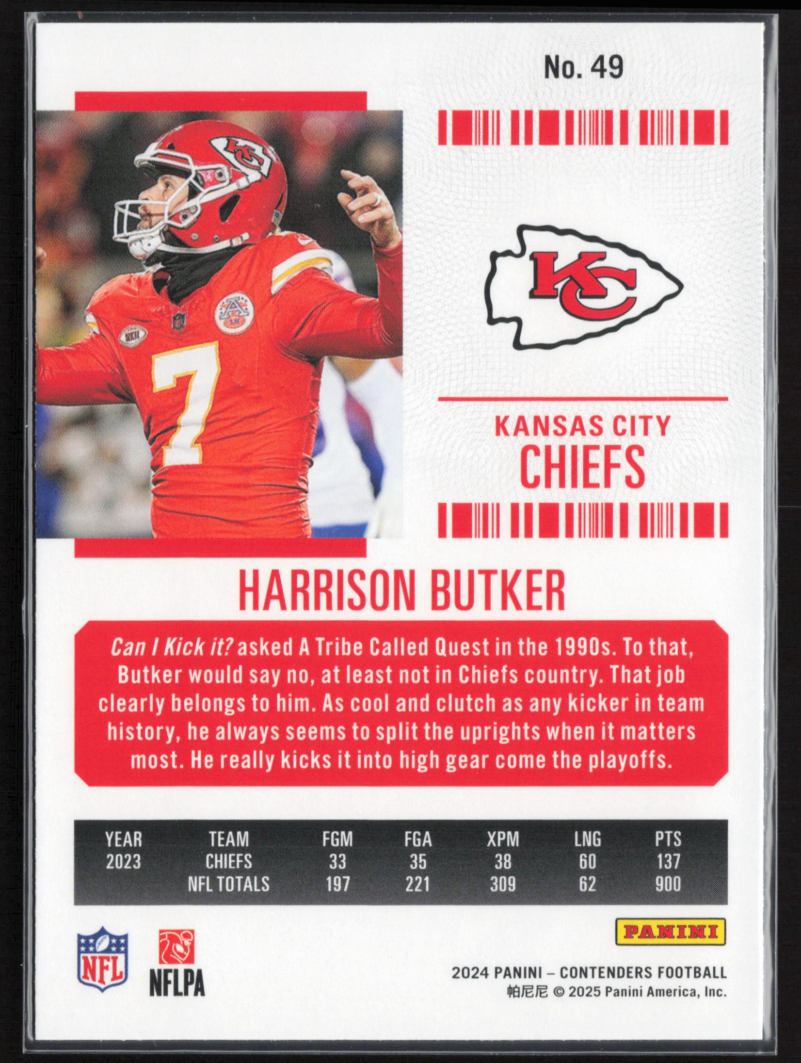 2024 Panini Contenders #49 Harrison Butker Season Ticket Retail