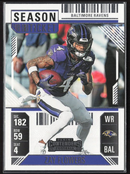 2024 Panini Contenders #8 Zay Flowers Season Ticket Retail