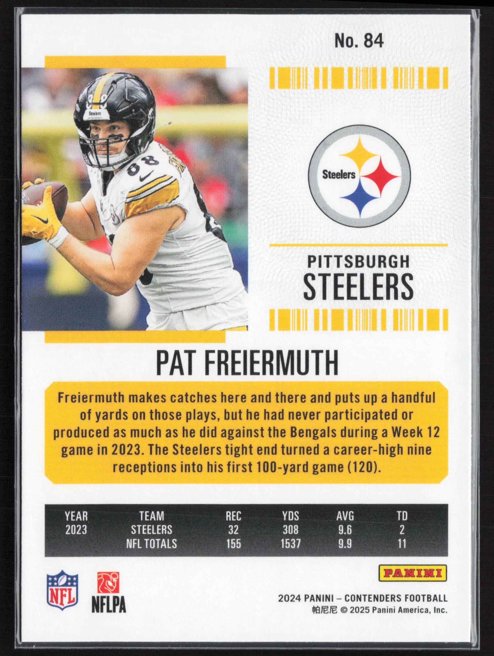 2024 Panini Contenders #84 Pat Freiermuth Season Ticket Retail