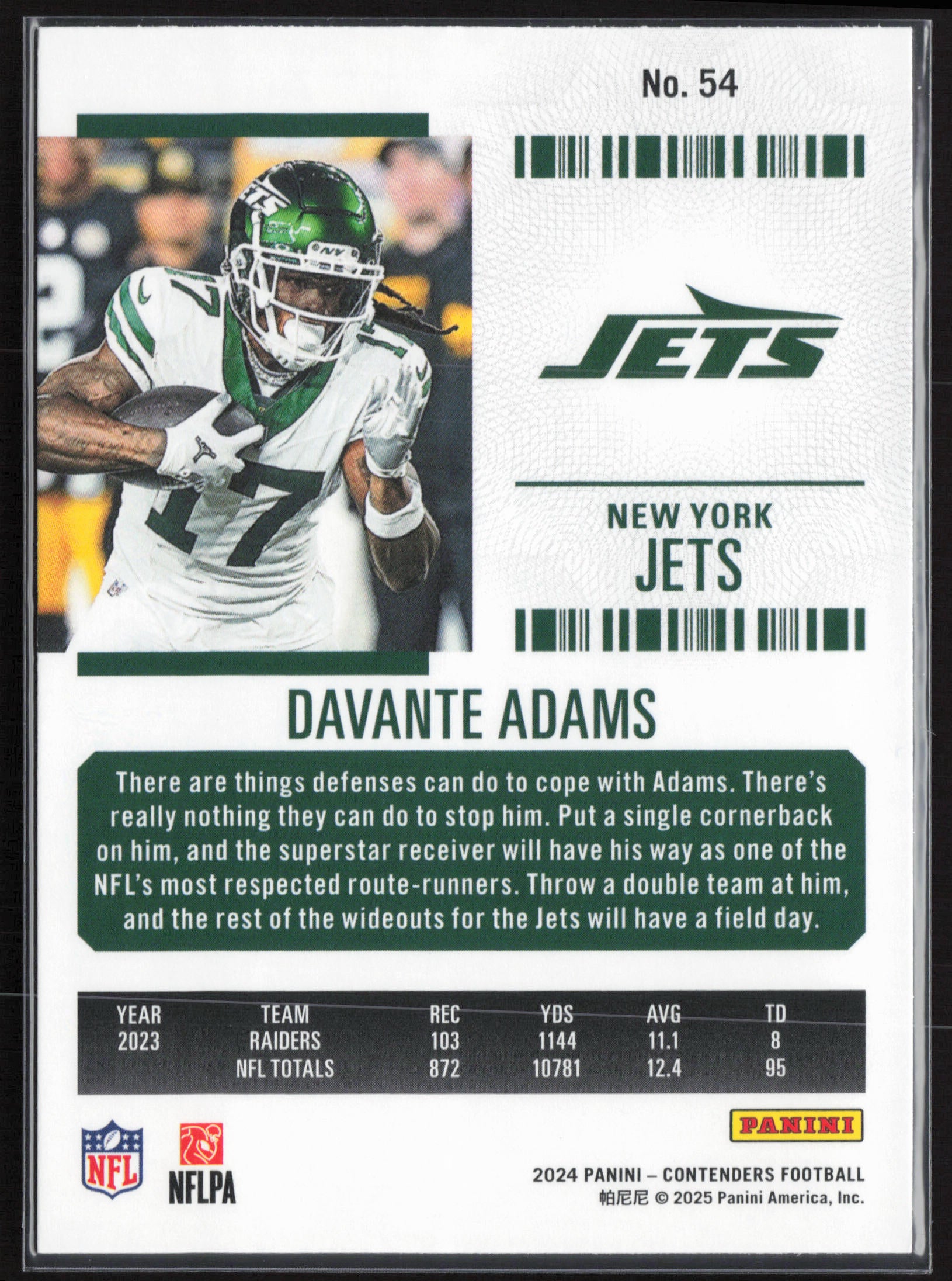 2024 Panini Contenders #54 Davante Adams Season Ticket Retail
