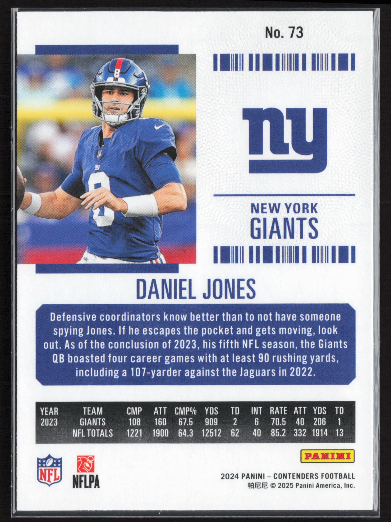 2024 Panini Contenders #73 Daniel Jones Season Ticket Retail